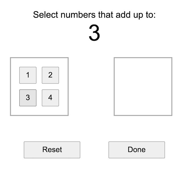 screenshot of the simple calculation game